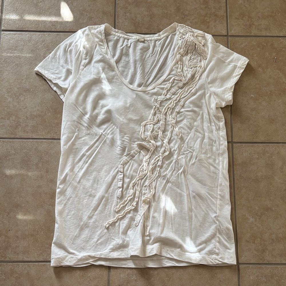 Y2K J. Crew Cream Short Sleeve Top
